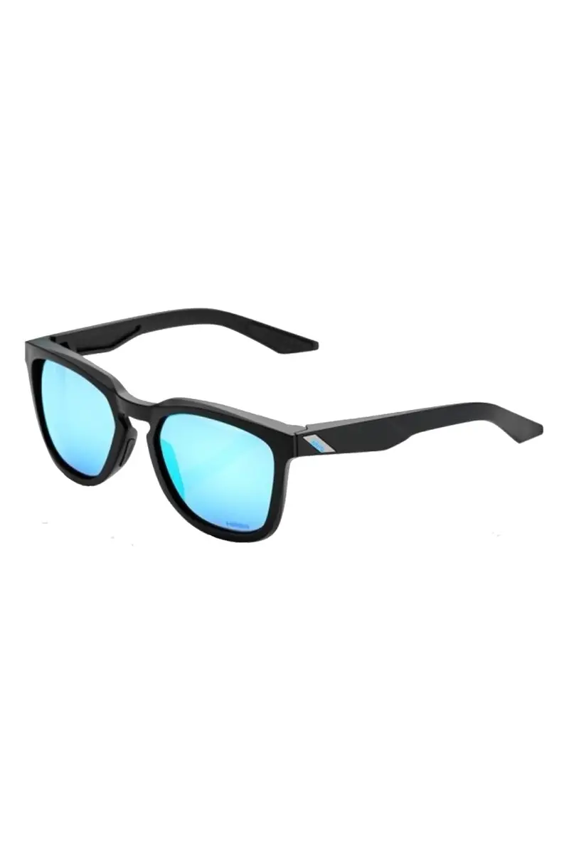 100% Hudson Bike Sunglasses Matte Black - Hiper Blue 1
