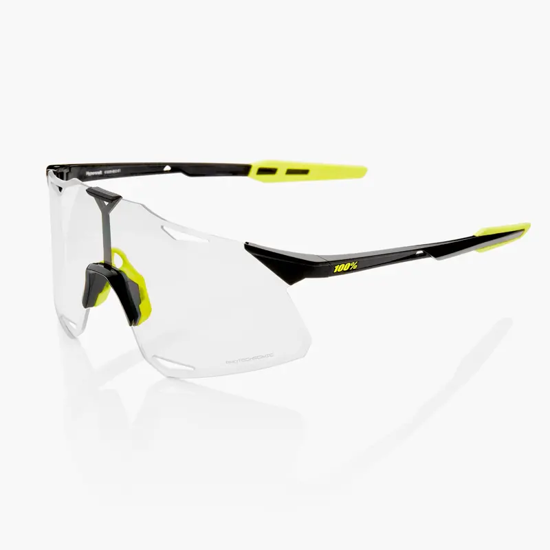 100% Hypercraft Cycling Sunglasses - Gloss Black With Photochromic Lens + Clear Lens 1