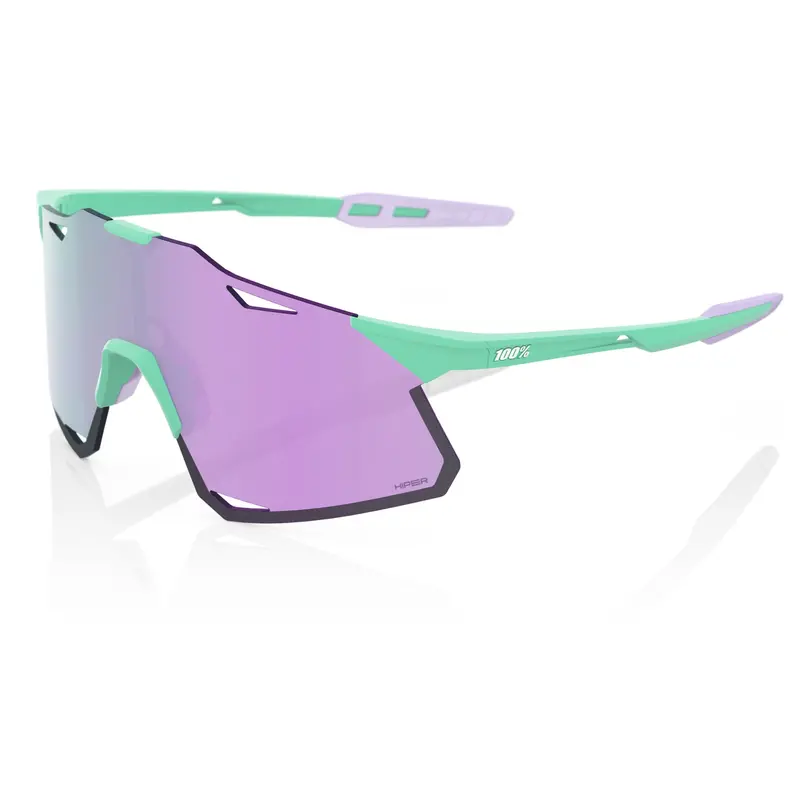 100% Hypercraft Cycling Sunglasses - Soft Tact Mint/Hiper Lavender Lens + Clear Lens 1