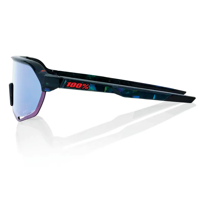 100% S2 Cycling Sunglasses - Black Holographic - Hiper Blue Mirror Lens + Clear Lens 2