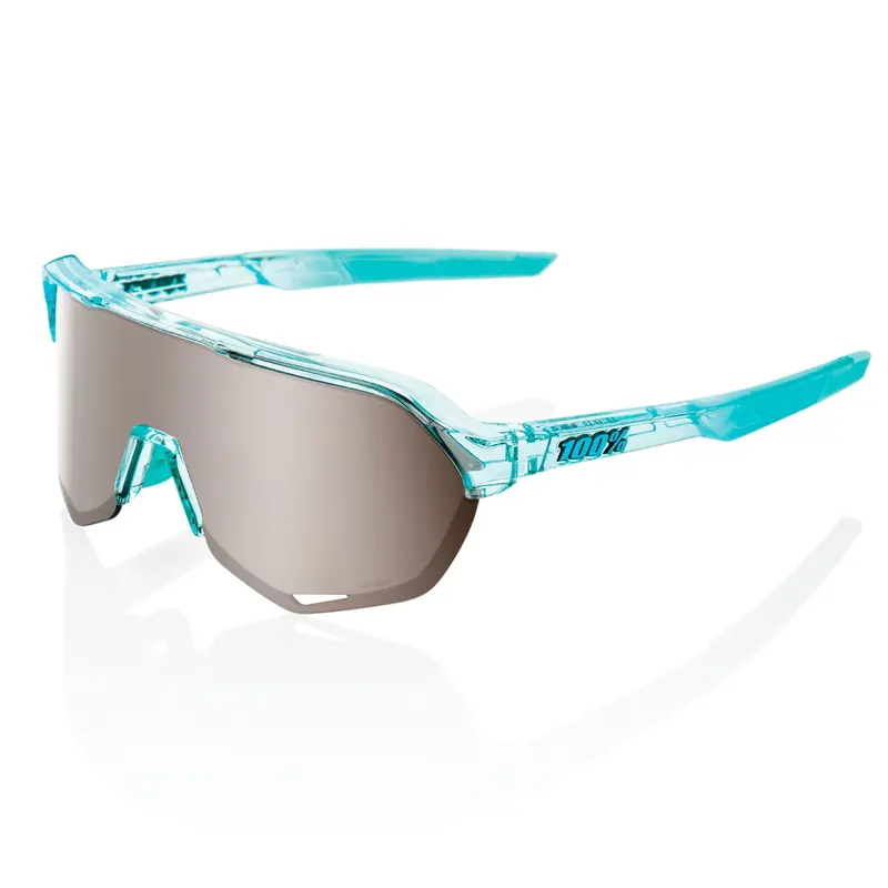 100% S2 Cycling Sunglasses - Polished Translucent Mint With Hiper Silver Mirror Lens 1