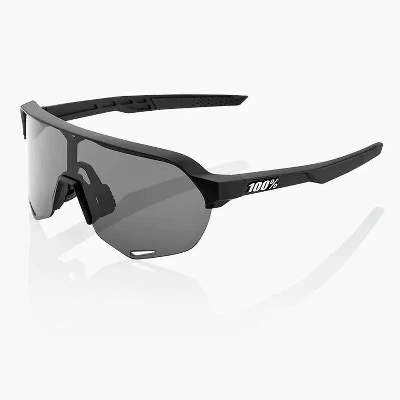 100% S2 Unisex Cycling Sunglasses Soft Tact Black, Smoke Lens + Clear Lens 1