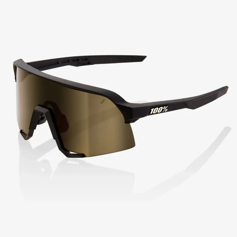 100% S3 Soft Tact Black - Soft Gold Mirror Lens 1