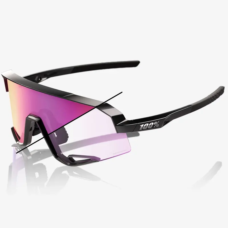 100% Slendale Gloss Black, Purple Mirror Photochromic Lens 1