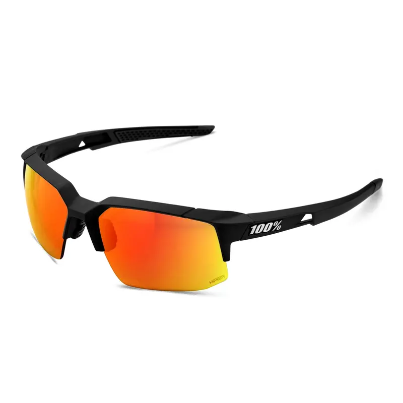 100% Speedcoupe Sunglasses - Black/Hiper Red Lens + Clear Lens 1
