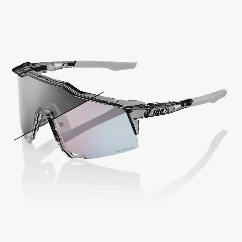 100% Speedcraft Cycling Sunglasses Polished Translucent Grey - Rose Gold Photochromic Lens 1
