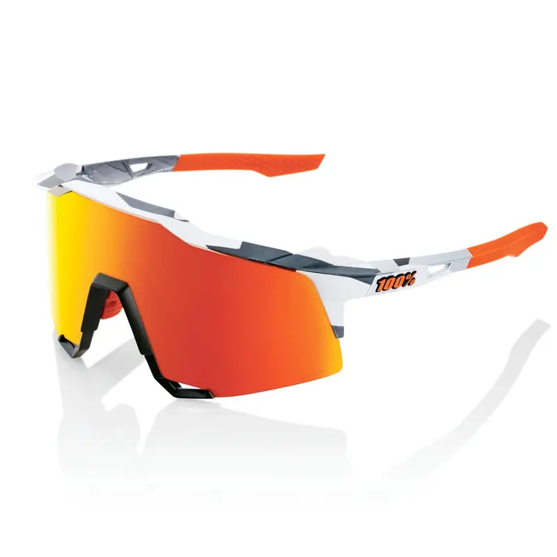 100% Speedcraft - Soft Tact Grey Camo Hiper Red Multilayer Mirror Lens 1