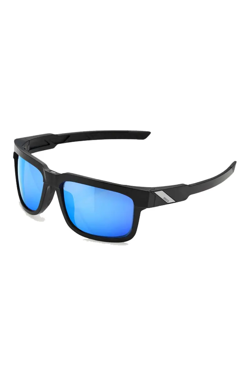 100% Type-S Sunglasses - Matte Black - Hiper Blue Lens 1