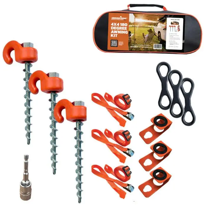 180° 4X4 Awning Tie Down Kit With Straps | Secure Your Awning 1