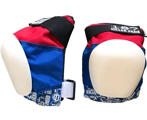 187 Pro Knee Pads- Red, White And Blue 1