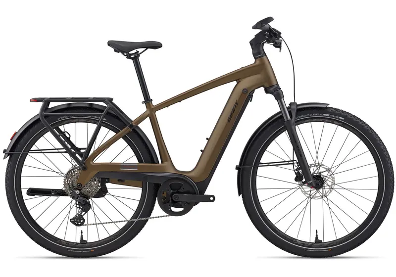 2026 Giant Explore E+ 3 Double Diamond, Men's Electric Bike, Pyrite Brown 1