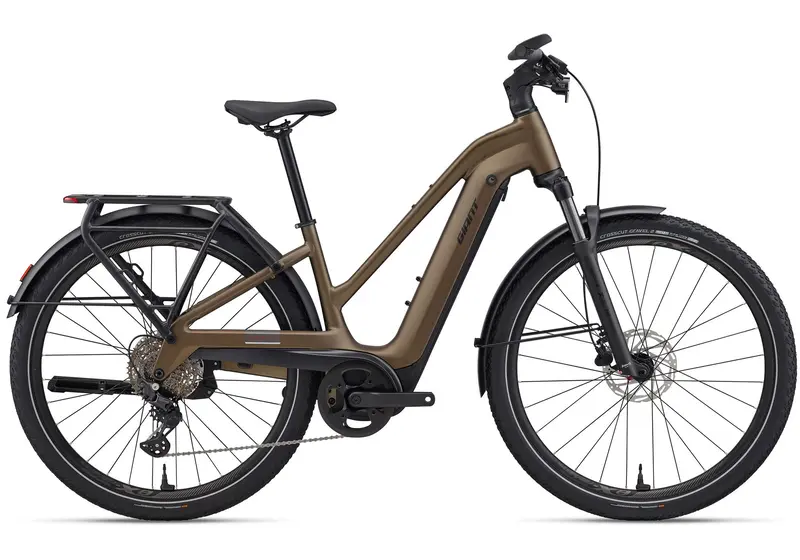 2026 Giant Explore E+ 3 Stagger Men's Electric Bike, Pyrite Brown, Small 1