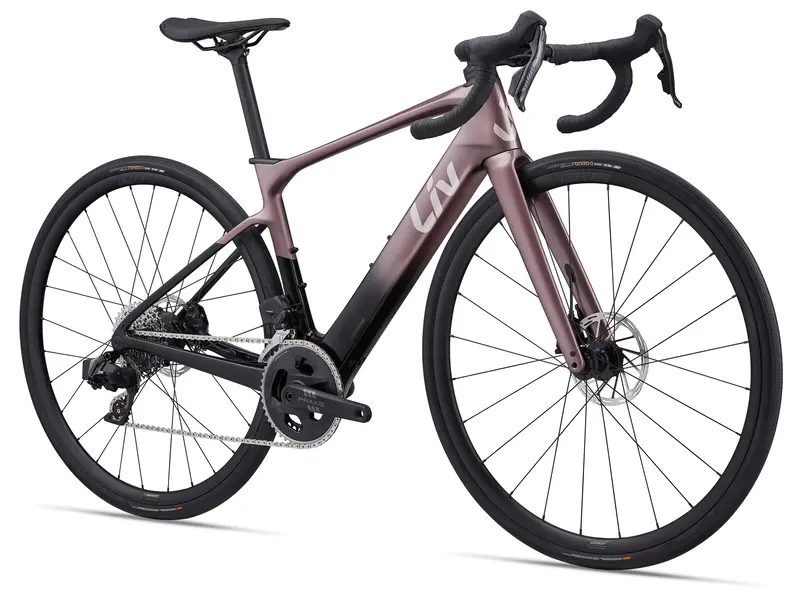 2026 Giant Liv Avail Advanced E+ Elite 2, Women's Electric Road Bike, Iron Rouge/Carbon Smoke 1