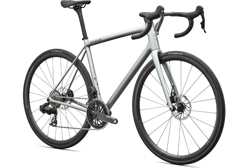 2026 Specialized Aethos 2 Pro Unisex Road Bike, Gloss Shadow Silver 1