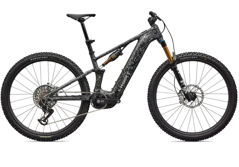 2026 Specialized S-Works Turbo Levo R Unisex Electric Mountain Bike, Gloss Shadow Silver Speckle Over Carbon 2