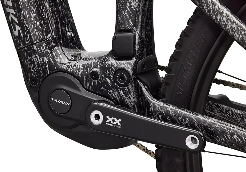 2026 Specialized S-Works Turbo Levo R Unisex Electric Mountain Bike, Gloss Shadow Silver Speckle Over Carbon 5