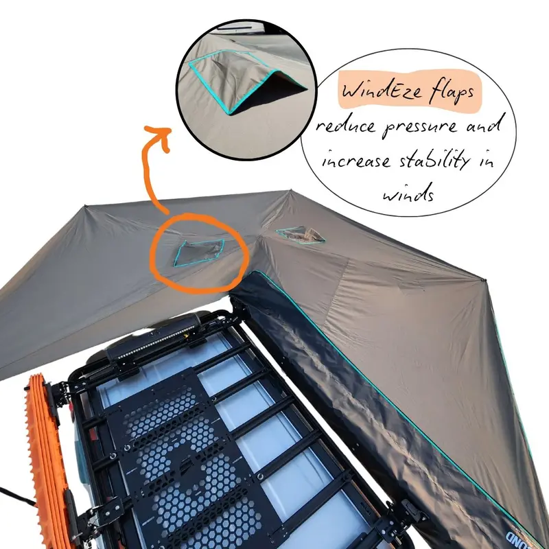 30 Second Wing Awning - Stormchaser 270° (2.1M) Passenger Side - With Black Storage Bag 1