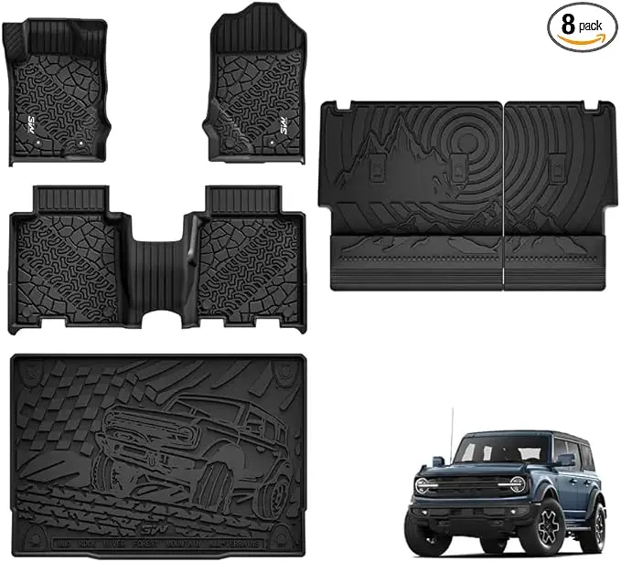 3W Floor Mats & Cargo Liner & Back Seat Cover - 2021+ Bronco 1