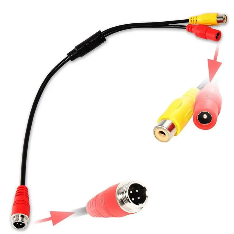 4 Pin Aviation Male Plug To Rca Video Cable Female Adapter 1