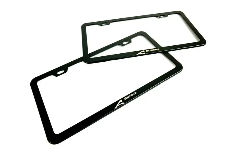 "A Spec" License Plate Frame - Black, Pair 1