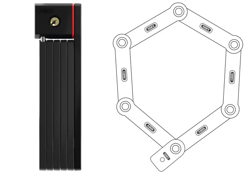 Abus Bordo U-Grip 5700 Folding Bicycle Lock, Black, 80Cm 1