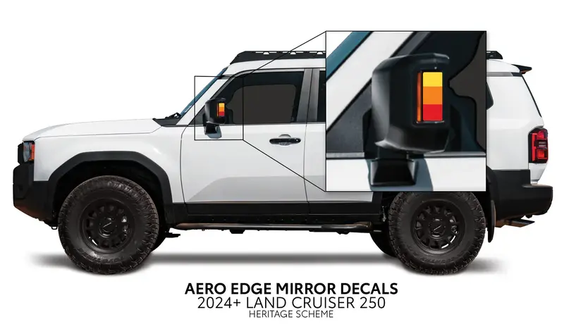 Aero Edge Mirror Decals - 2024+ Land Cruiser 1