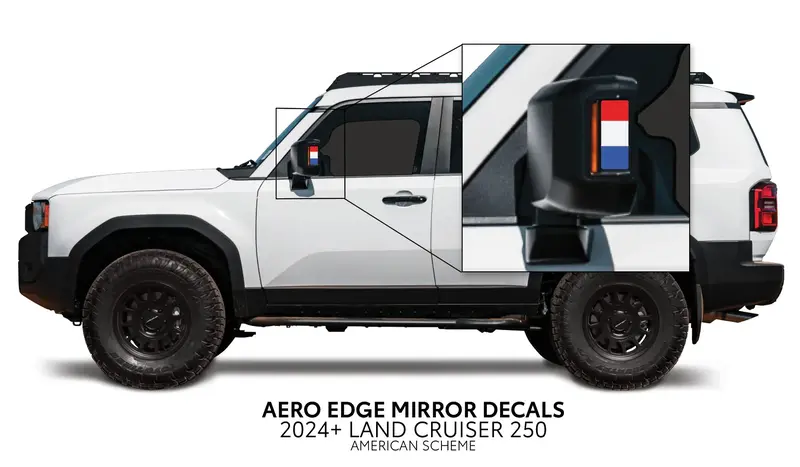 Aero Edge Mirror Decals - 2024+ Land Cruiser 19