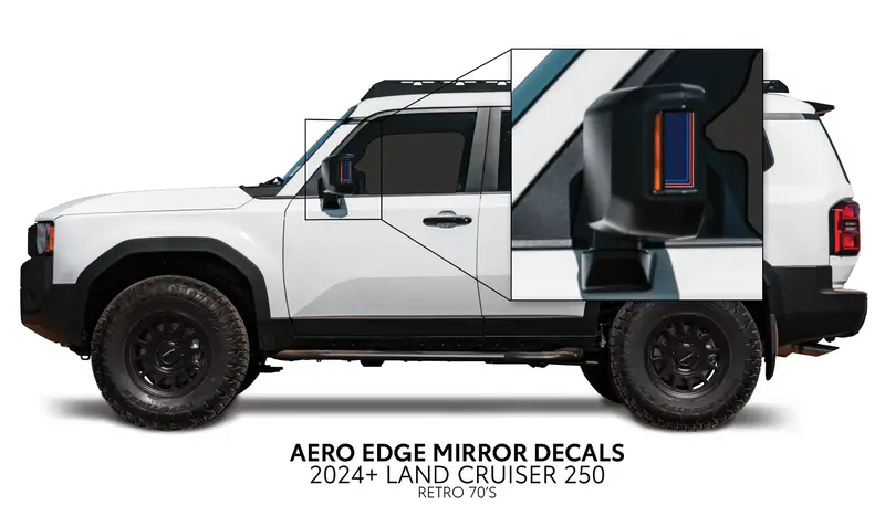Aero Edge Mirror Decals - 2024+ Land Cruiser 9