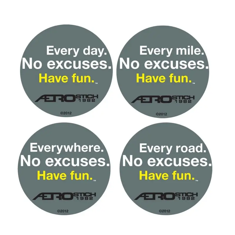 Aerostich No Excuses. Have Fun. Buttons 1