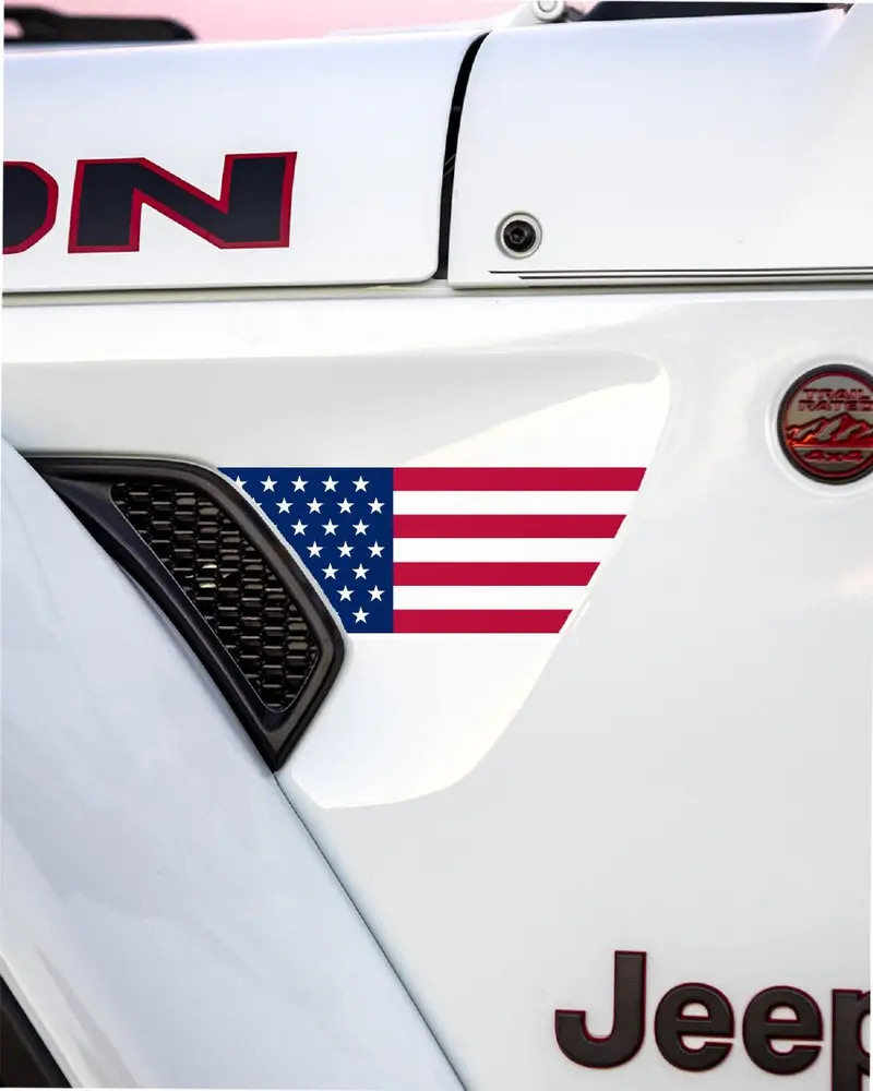 American Flag Fender Vent Decal Set - 2018+ Wrangler Jl / Gladiator Jt 1