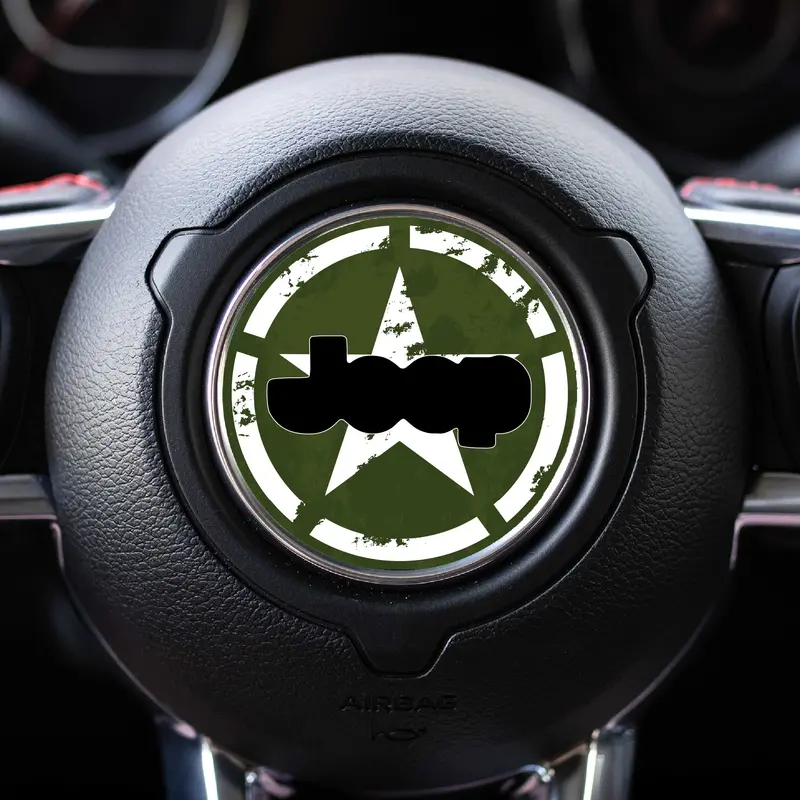 Army Star Steering Wheel Decal For Jeep - 2018+ Wrangler Jl / Gladiator Jt 1
