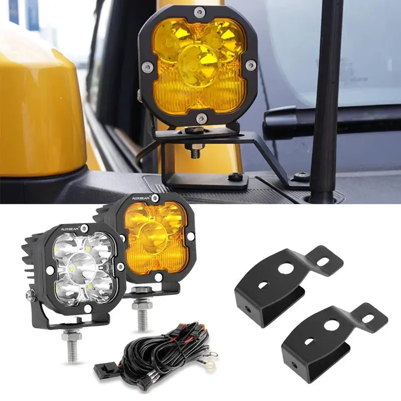 Auxbeam 3" Dual Pod Ditch Lights (White / Yellow) V2 - 2021+ Bronco 1
