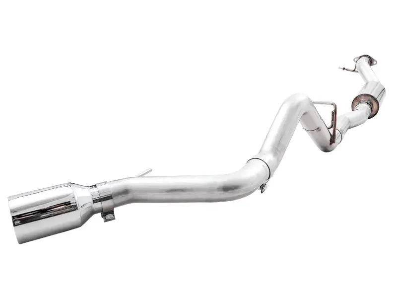Awe Tuning 0Fg Single Rear Exit Exhaust W/5" Chrome Silver Tip & Bash Guard - 2021+ Bronco 2.3L/2.7L 1