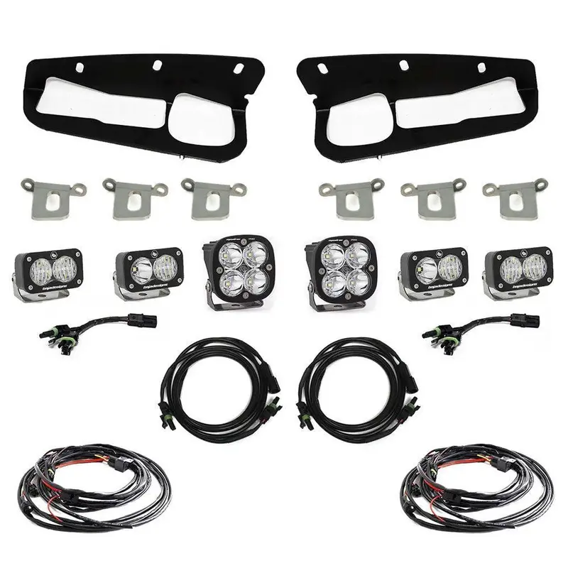 Baja Designs Squadron Pro / Dual S2 Sport Triple Bumper Fog Light Kit - 2021+ Bronco (Hd Modular Bumper) 1