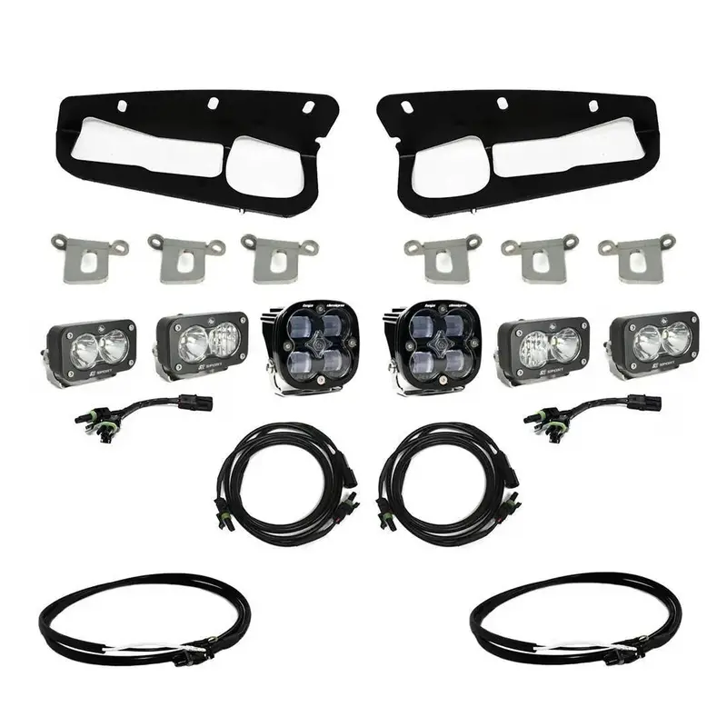 Baja Designs Squadron Sae / Dual S2 Sport Triple Bumper Fog Light Kit - 2021+ Bronco (Hd Modular Bumper) 2
