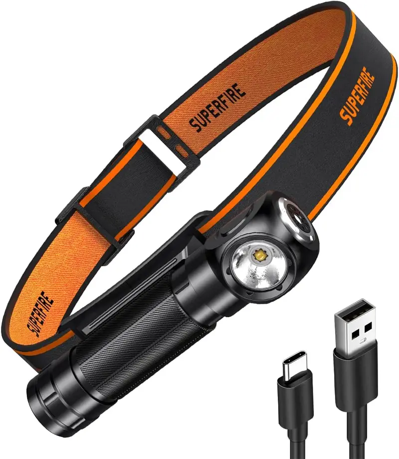 Biker Light-Led 1000 Lumen 90 Degree Flashlight & Headlamp With Magnet (Superfire Th04-S) 1