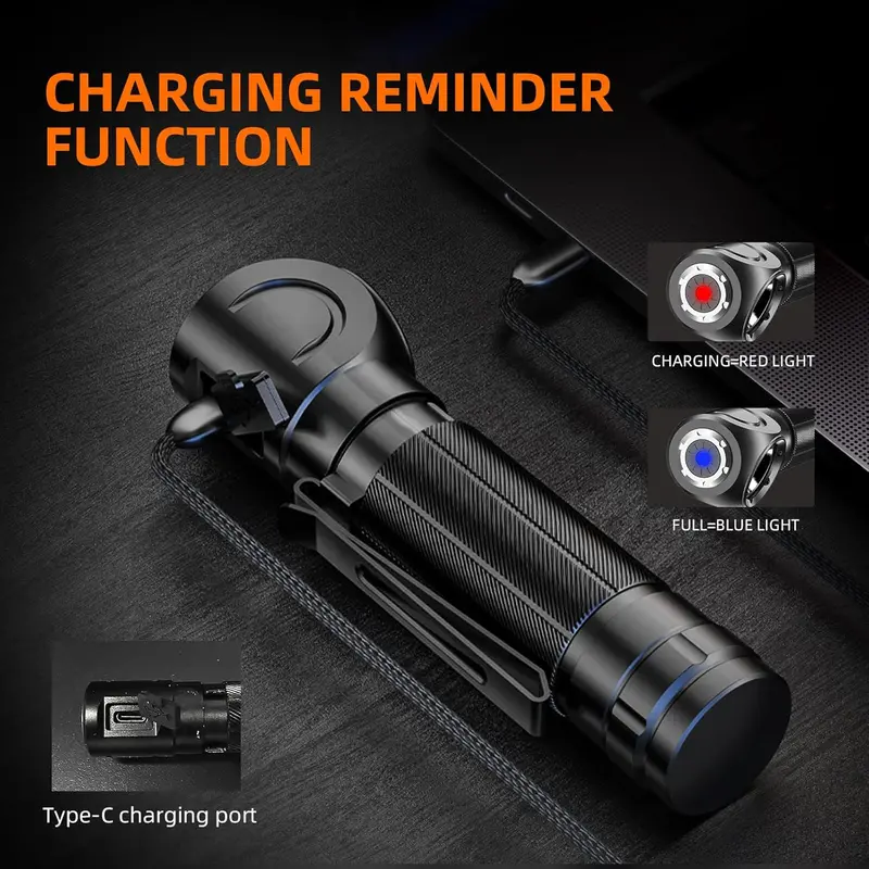 Biker Light-Led 1000 Lumen 90 Degree Flashlight & Headlamp With Magnet (Superfire Th04-S) 2