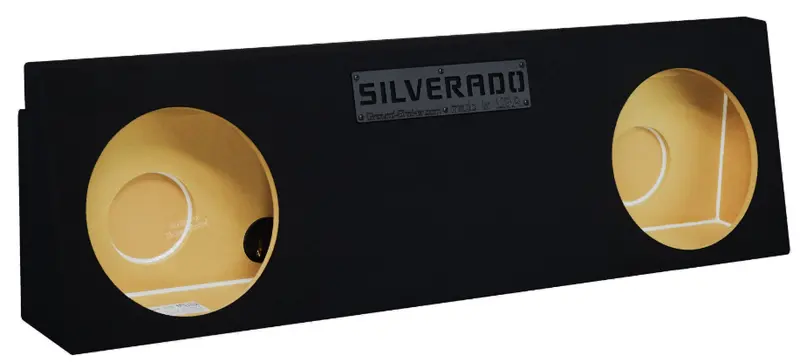 Black 12" Dual Sealed Sub Box, Fits 01-07 Chevy Silverado Crew Cab 1