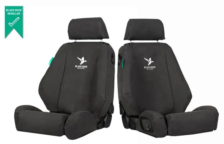 Black Duck Front Canvas Seat Covers Next Gen Ranger - Black 1