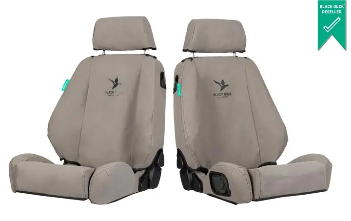 Black Duck Front Canvas Seat Covers Next Gen Ranger - Grey 1