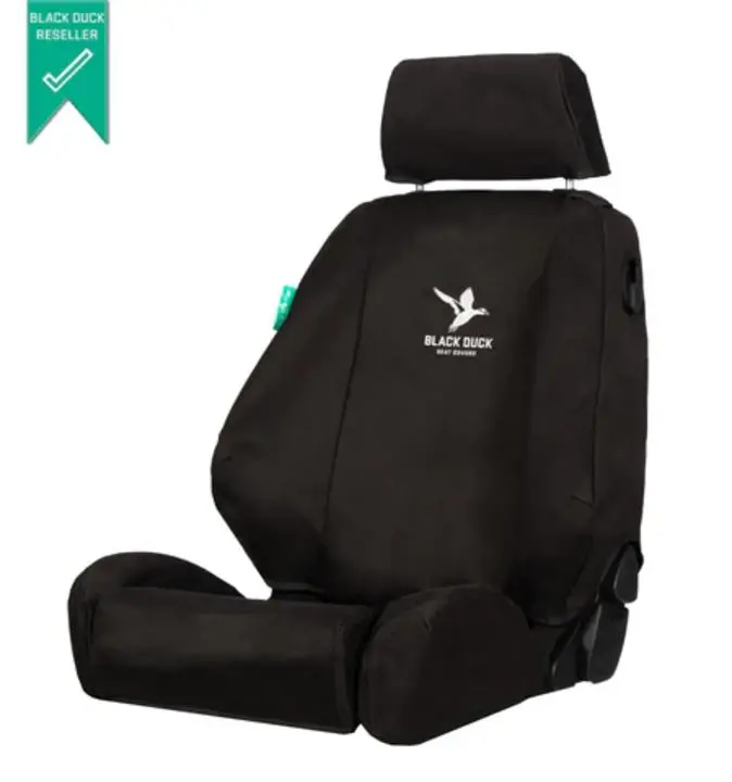 Black Duck Rear Canvas Seat Covers Bt50 Dmax - Black 1