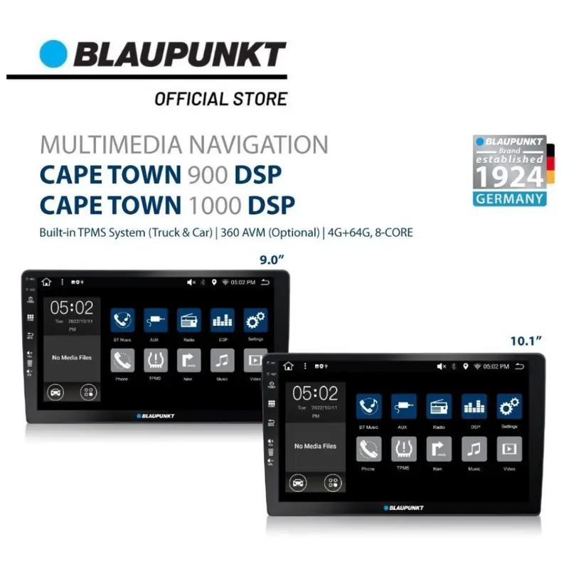 Blaupunkt Cape Town 900 Dsp 9" 4G+64G, 8-Core / Built-In Tpms System / 360 Avm 2
