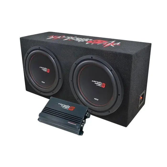 Cerwin Vega Xed Dual 12" Subwoofer And Enclosure With Amplifier Basskit Package 1