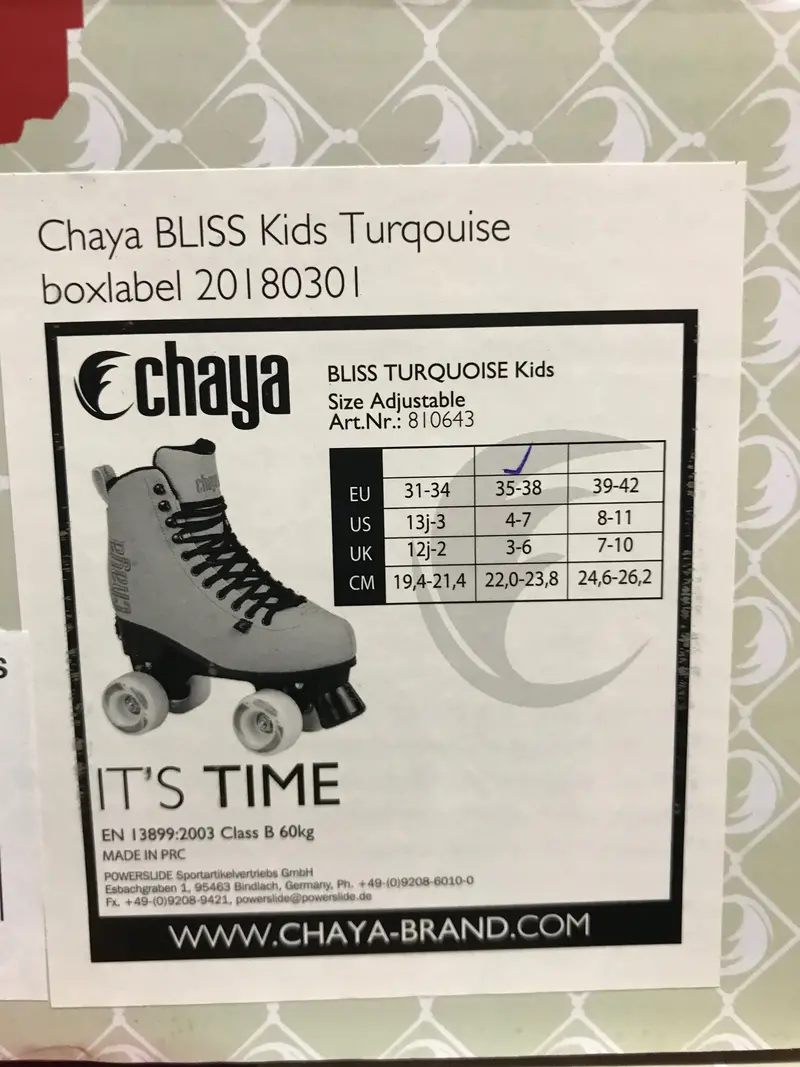 Chaya Bliss Kids Adjustable Quad Skates Turquoise 2
