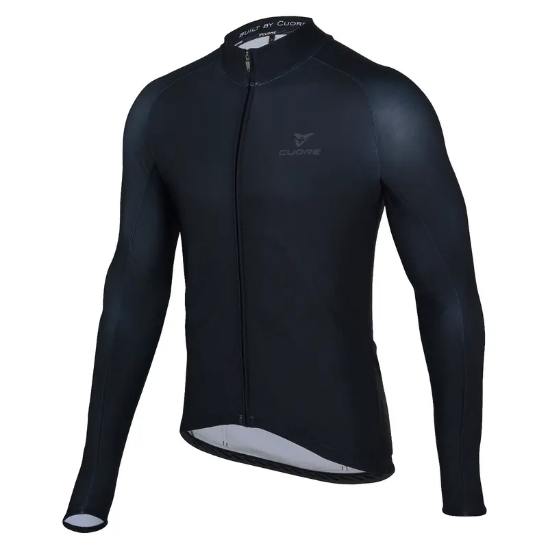 Cuore Men's Buckland Collection Silver Long Sleeve Thermal Jersey, Black 1