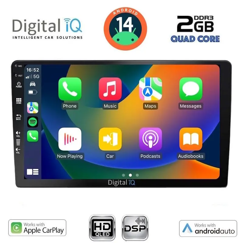 Digital Iq 9” Android 14 Tablet With Wireless Carplay & Wireless Android Auto 1