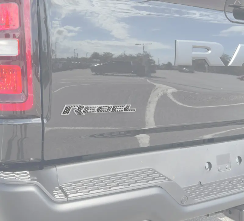 Domed Rebel Tailgate Emblem Letter Inserts - 2025+ Ram 1500/2500/3500 Rebel 1