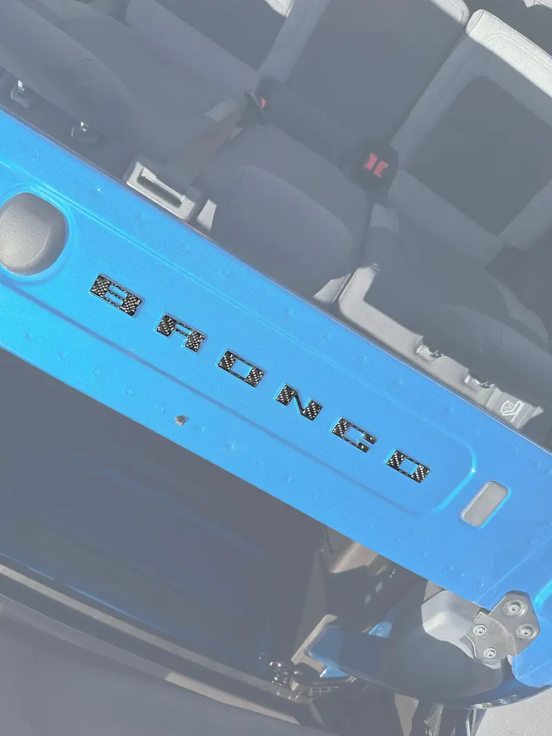 Domed Roll Bar Support Letter Overlays - 2021+ Bronco 1