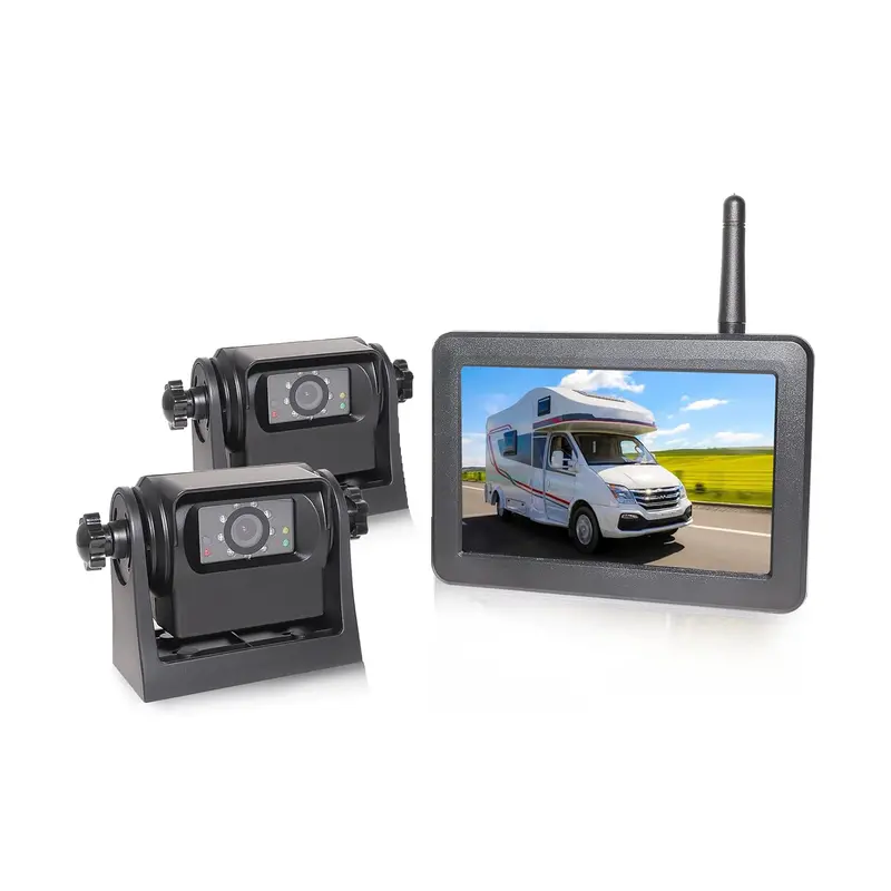 Ew-502Kit2 Magnetic Wireless Backup Cameras Hd 1080P With 5" Split Screen Monitor 1