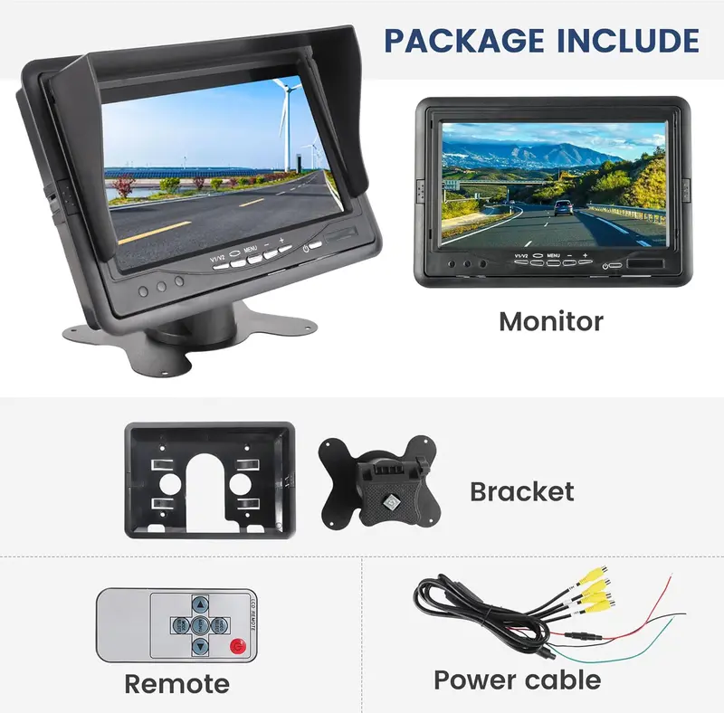 Ew-M702 7'' Tft Lcd Monitor Quad Split Hd Displays Screen 4 Channels 2